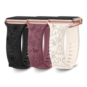 38/40/41 mm Set of Three Silicone Apple Watch Bands